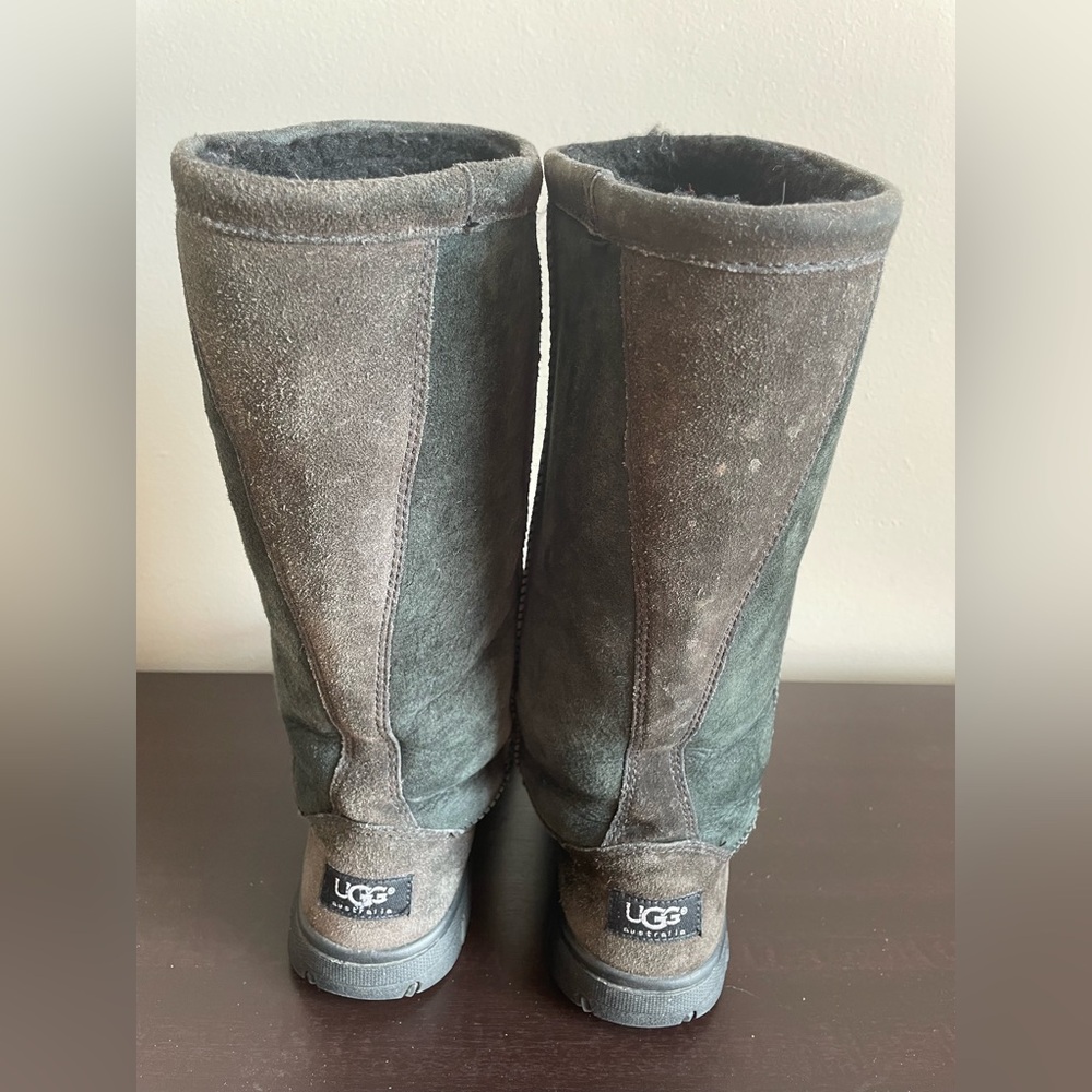 UGG Australia Ultimate Tall Two tone Winter Suede & Sheepskin Boot Women Size 8 - Picture 3 of 6